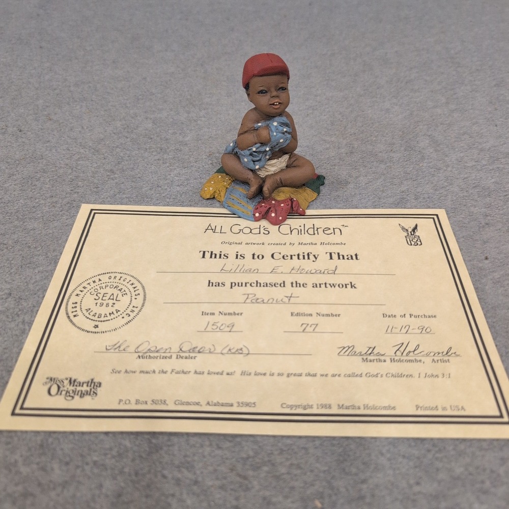 All God's Children Peanut Figurine Martha Holcombe Miss Martha Originals #77 - Picture 8 of 9